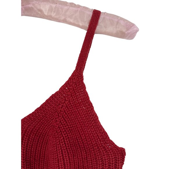 American Eagle Red Knit Striped Crop Top | Coquette Tomato Girl Coastal Cowgirl - Picture 3 of 16